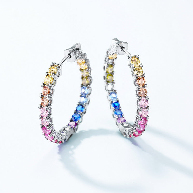 Rainbow Zircon Earring